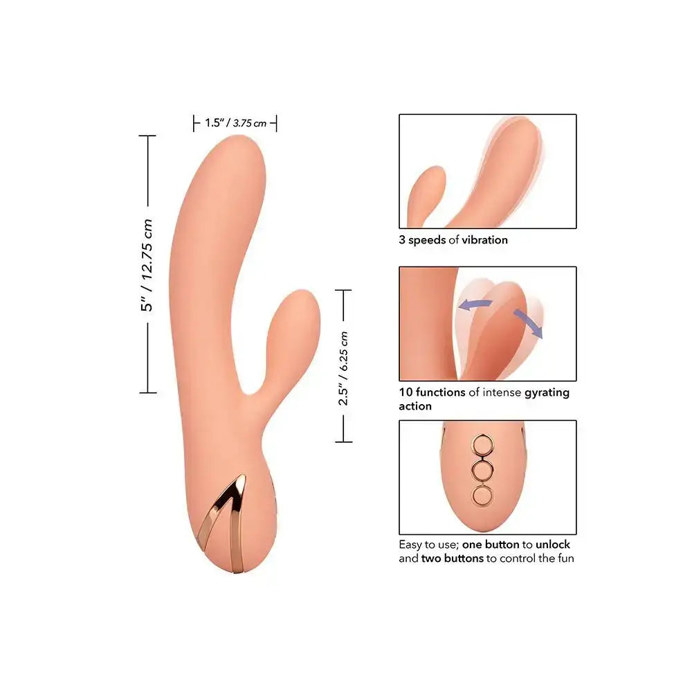 Colt silicone pink rechargeable rabbit vibrator 8 inch - peaches and screams