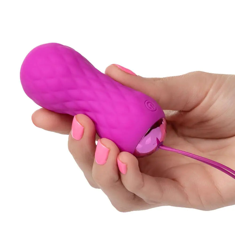 Colt silicone pink rechargeable textured bullet with remote - peaches and screams