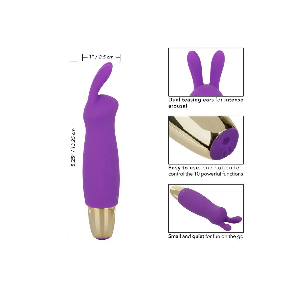 Colt silicone purple rechargeable mini rabbit massager - peaches and screams