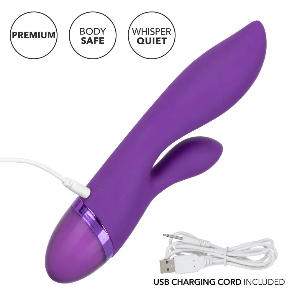 Colt silicone purple rechargeable rabbit vibrator 8 inch - peaches and screams