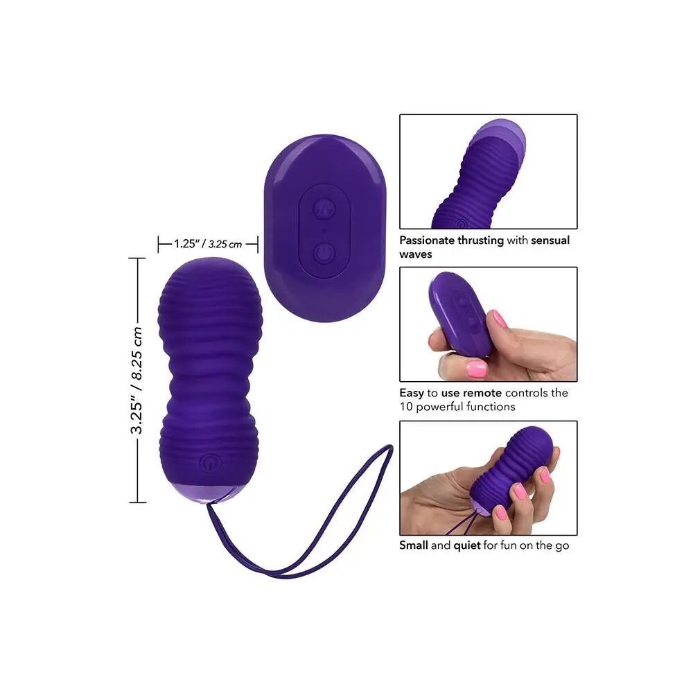 Colt silicone purple rechargeable ribbed bullet with remote - peaches and screams