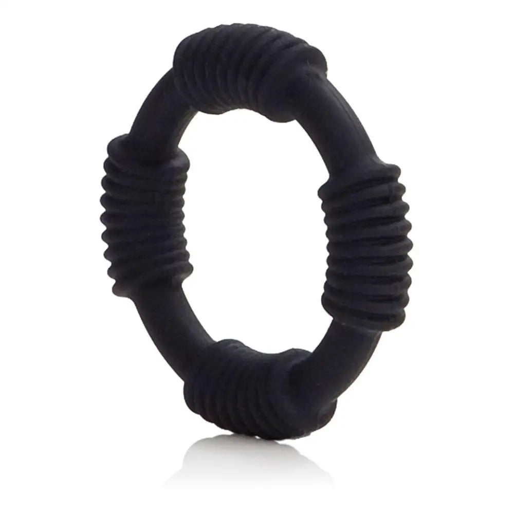 Colt silicone stretchy black cock ring with ridges - peaches and screams