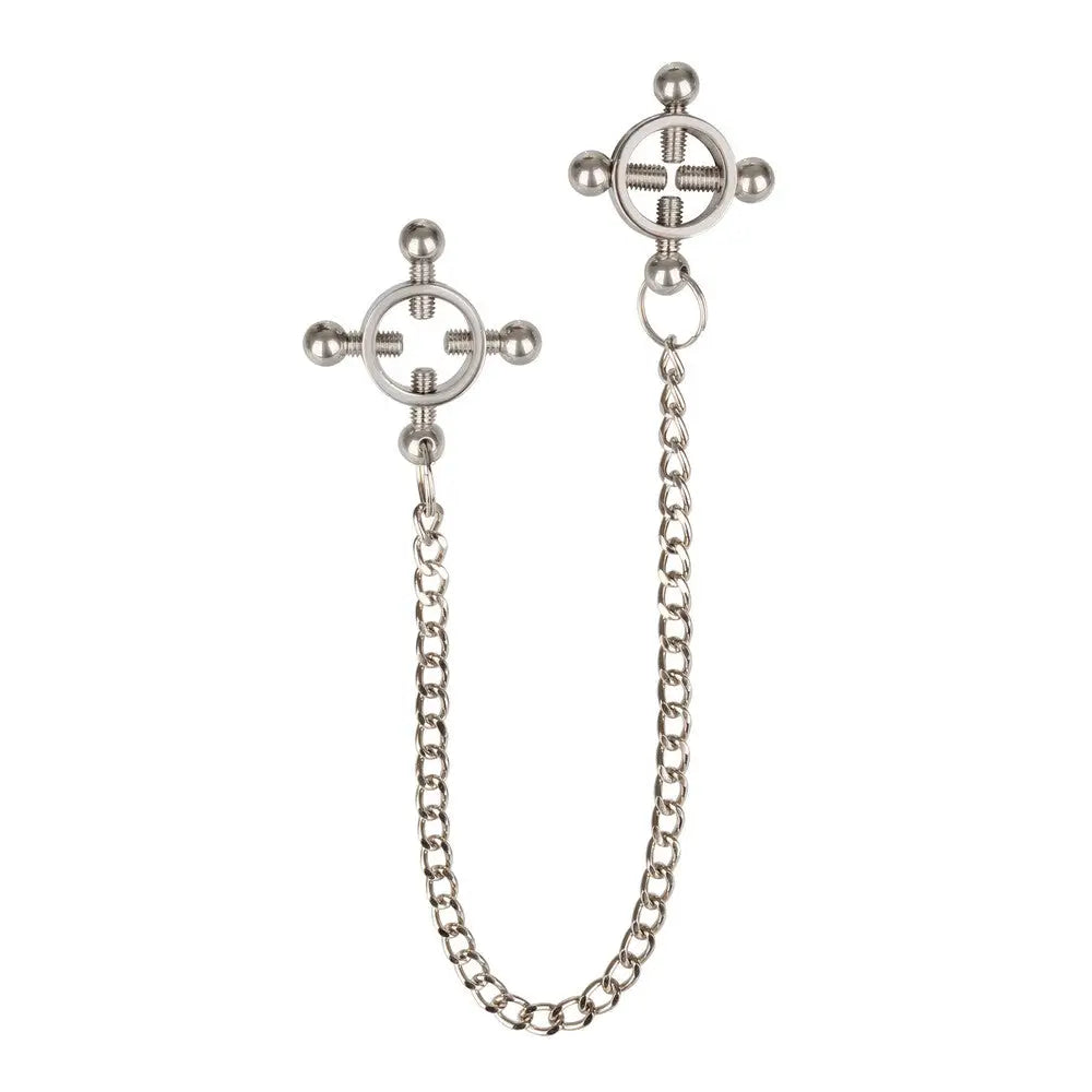 Colt stainless steel silver grips 4 point nipple press chain - peaches and screams