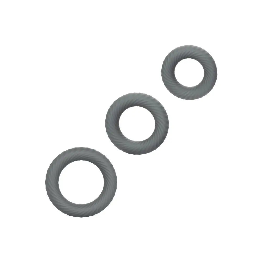 Colt ultra soft silicone stretchy grey cock ring set - peaches and screams