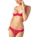 Cottelli Collection Red Wired Open Bra Set with Lace - 34B/S - Peaches and Screams