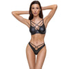 Cottelli matte black bra and briefs lingerie set - peaches and screams