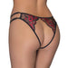Cottelli Sexy Black Adjustable Lacey Crotchless Brief For Her - Peaches and Screams