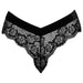 Cottelli Sexy Black Chain Crotch Lace Panties - Medium - Peaches and Screams