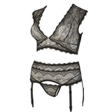 Cottelli sexy black plus size lace bralette and string set - xxxl - peaches and screams