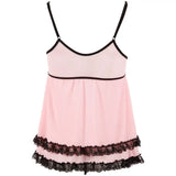 Cottelli sexy wet look pink babydoll and thong set - large - peaches and screams