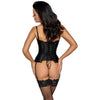 Cottelli wet look black party corset for women - small - peaches and screams