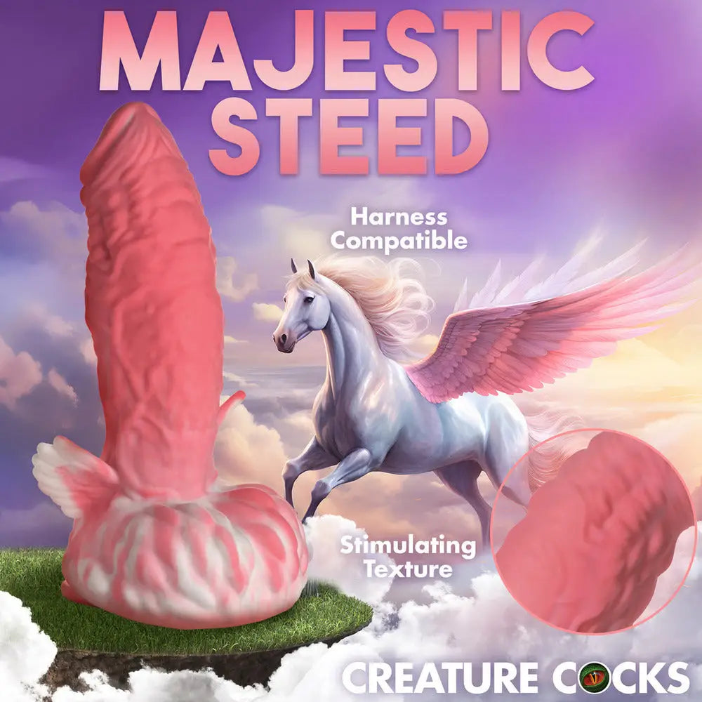 Creature cocks pegasus peacker dildo 8.5 inch pink silicone - peaches and screams