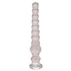 Crystal anos acrylic butt plug with graduating beads 10.2 - peaches and screams