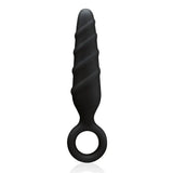 Dark stallions textured silicone butt plug with pull ring - peaches and screams