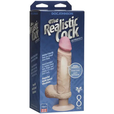 Doc Johnson Flesh Pink Vibrating Realistic Dildo With Suction Cup - Peaches and Screams