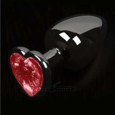 Dolce Piccante Graphite Style Small Anal Plug Red Heart Gem - Peaches and Screams