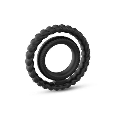 Dorcel Silicone Black Double Cock Ring For Him - Peaches and Screams