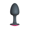 Dorcel silicone black medium anal plug with ruby gem base - peaches and screams