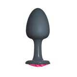 Dorcel silicone black medium anal plug with ruby gem base - peaches and screams
