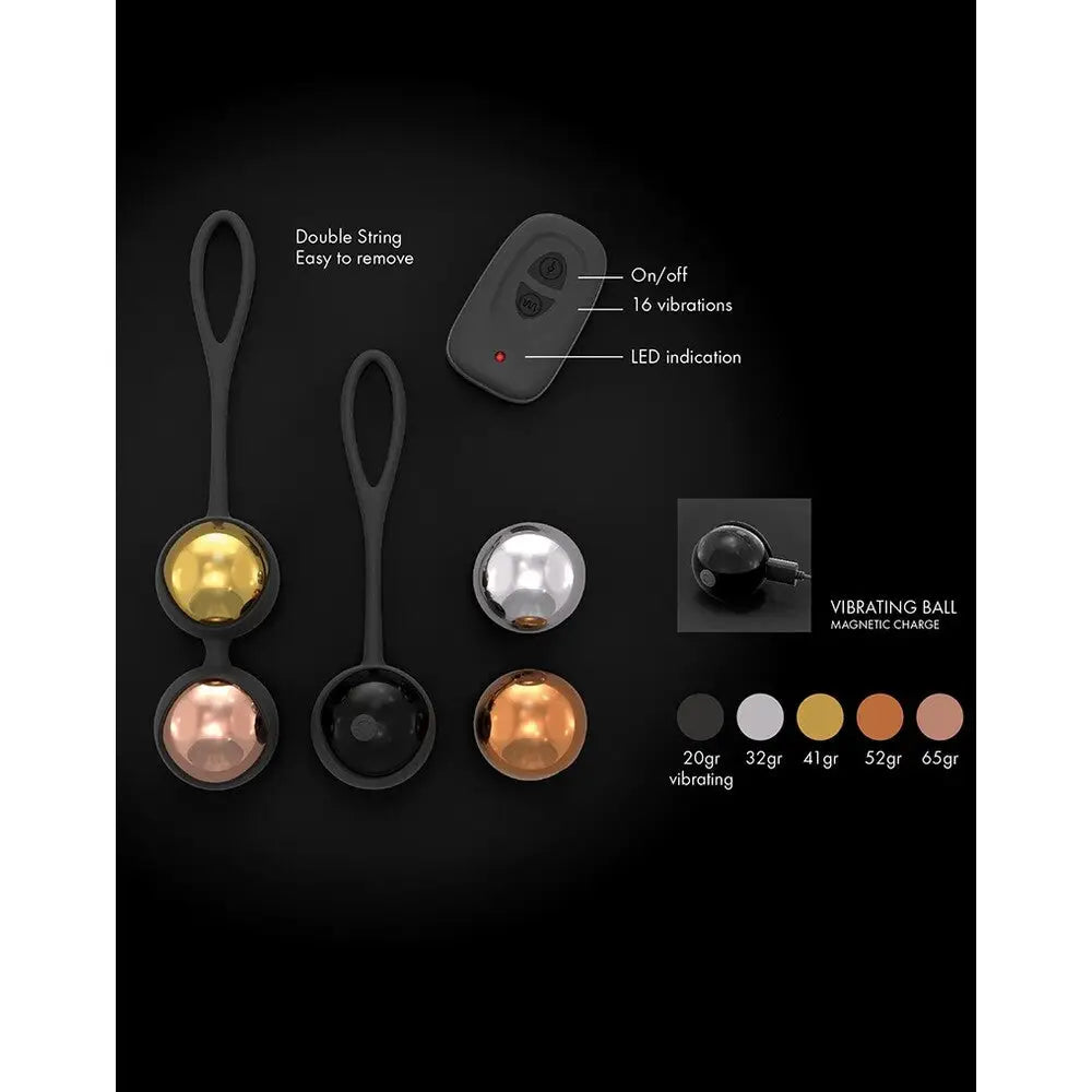 Dorcel silicone black rechargeable remote controlled orgasm balls - peaches and screams