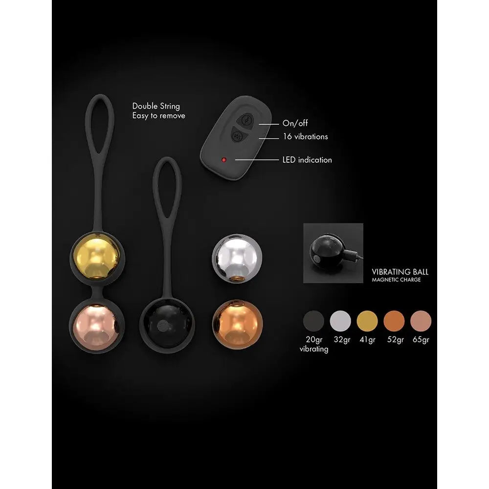 Dorcel Silicone Black Rechargeable Remote Controlled Orgasm Balls - Peaches and Screams