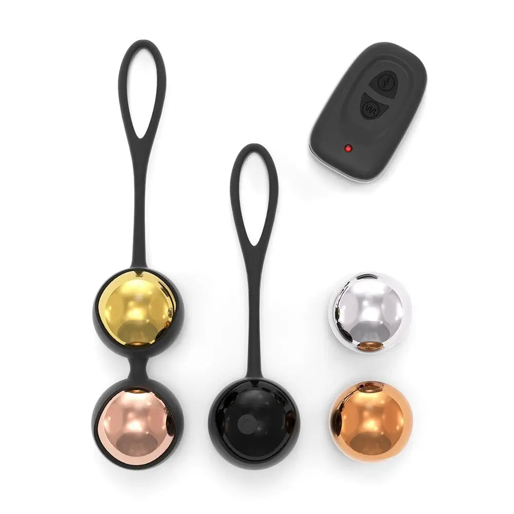 Dorcel silicone black rechargeable remote controlled orgasm balls - peaches and screams