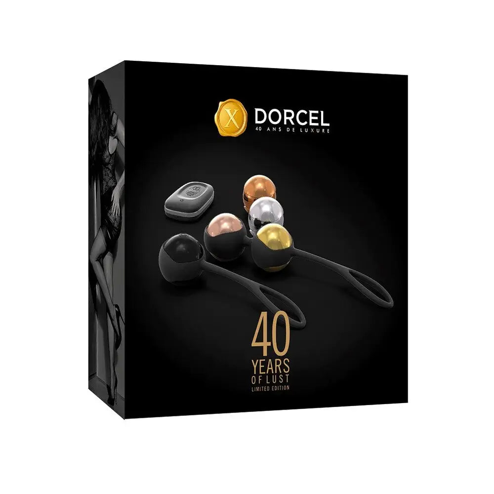 Dorcel silicone black rechargeable remote controlled orgasm balls - peaches and screams
