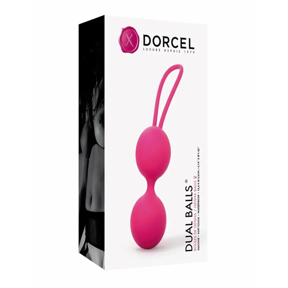 Dorcel silicone pink dual love balls for pelvic training - peaches and screams