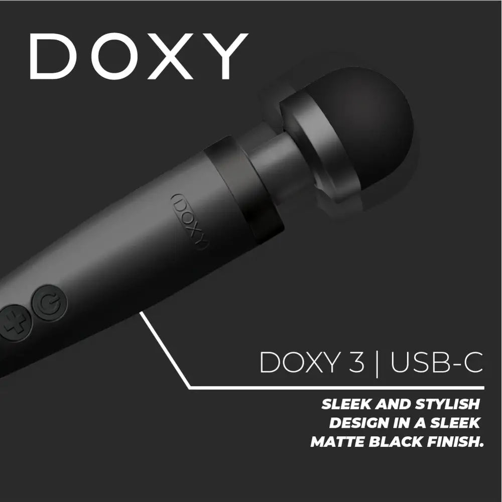 Doxy Wand 3 Black Usb Powered - Peaches and Screams