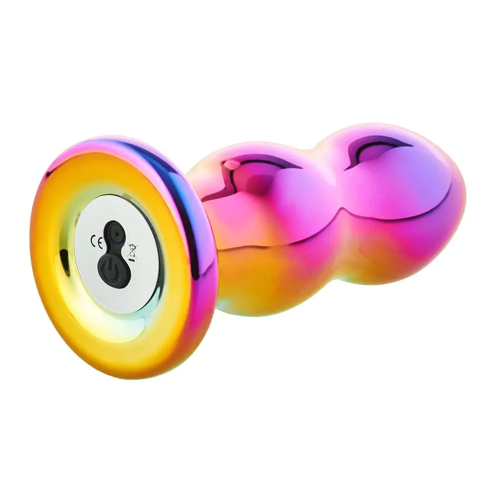 Dream Toys Rechargeable Medium Glass Butt Plugs With Remote - Peaches and Screams
