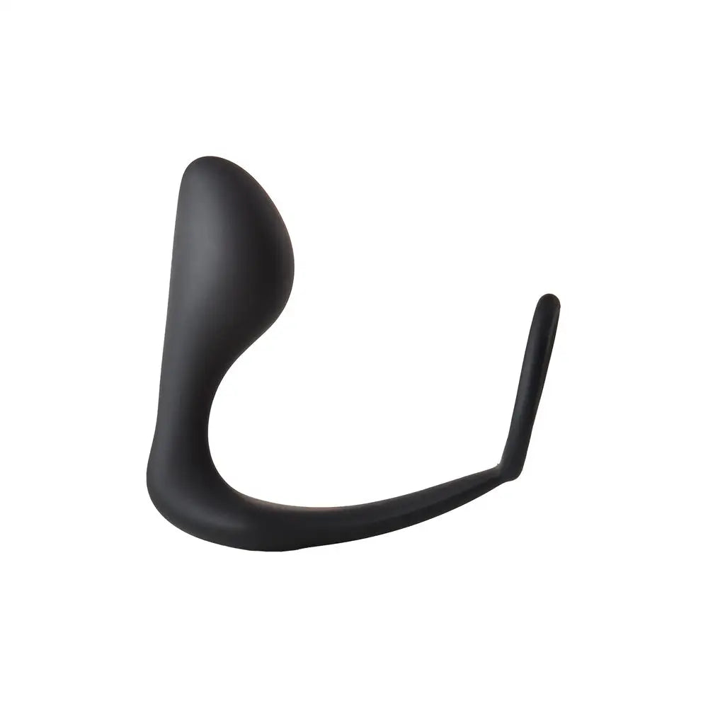 Dream toys silicone black butt plug with cockring 4.5 inch - peaches and screams