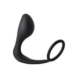 Dream toys silicone black butt plug with cockring 4.5 inch - peaches and screams