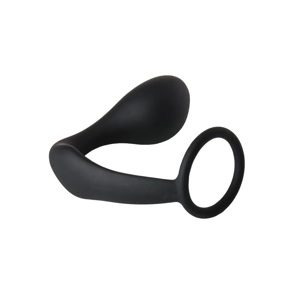 Dream toys silicone black butt plug with cockring 4.5 inch - peaches and screams