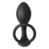 Dream toys silicone black butt plug with cockring 4.5 inch - peaches and screams