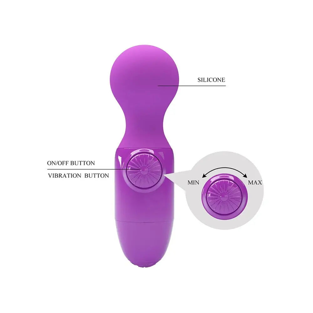 Dream Toys Silicone Purple Mini Wand Massage Vibrator - Peaches and Screams