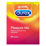 Durex pleasure me ribbed and dotted latex condoms 24 pack - peaches and screams