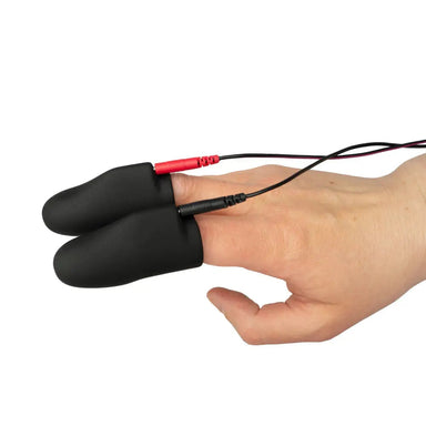 Electrastim Silicone Black Electro Finger Sleeves With E-stim Sensations - Peaches and Screams