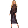 Erotic black see-through lace dress uk size 8 to 14 - peaches and screams