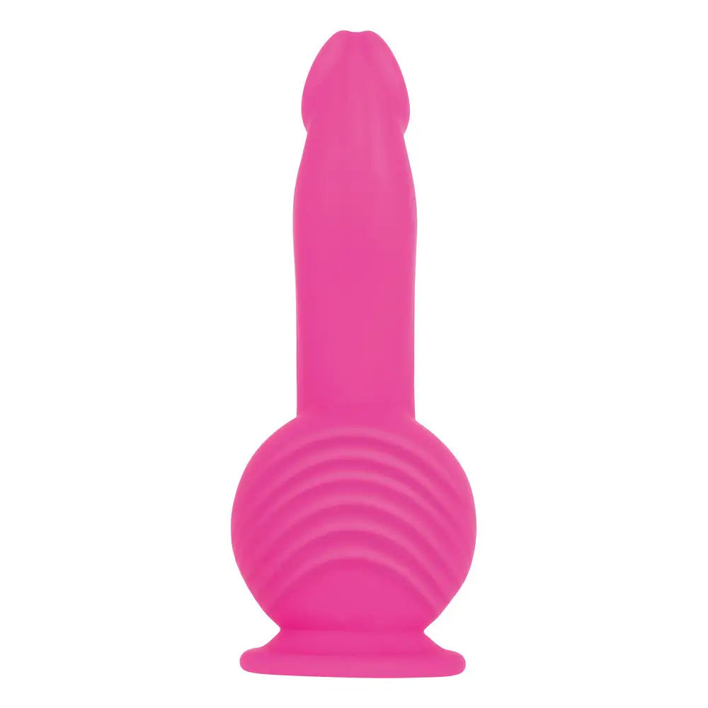 Evolved 7.55 inch silicone pink vibrating penis dildo with remote - peaches and screams