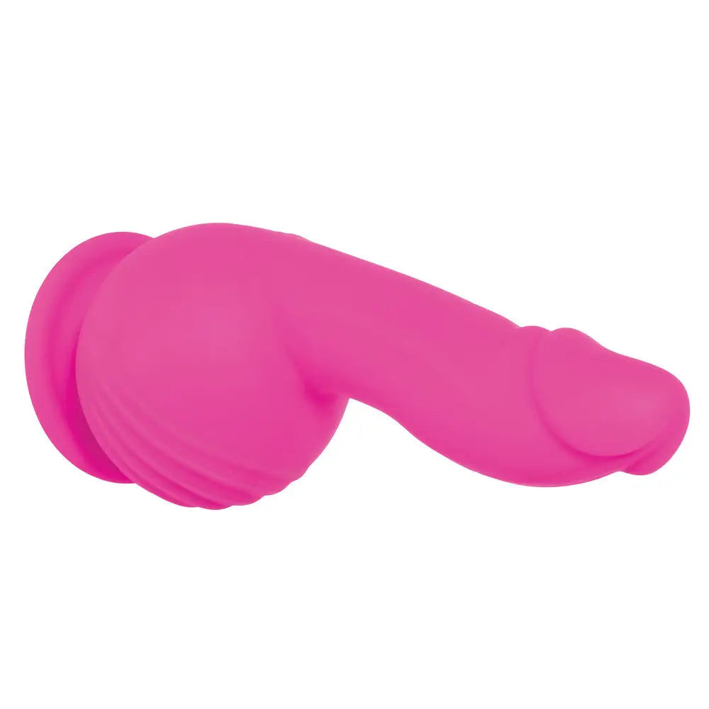 Evolved 7.55 inch silicone pink vibrating penis dildo with remote - peaches and screams