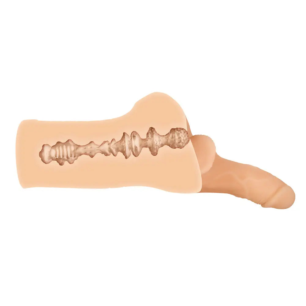 Evolved rubber realistic flesh pink male masturbator - peaches and screams