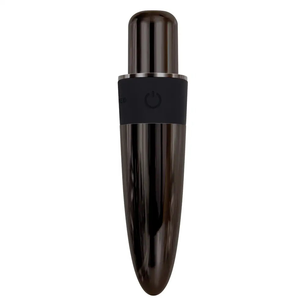 Evolved Silicone Black Rechargeable Mini Vibrator With 3 Attachments - Peaches and Screams