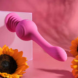 Evolved silicone pink rechargeable g spot vibrator with suction cup - peaches and screams