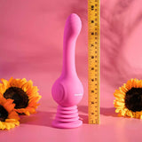 Evolved silicone pink rechargeable g spot vibrator with suction cup - peaches and screams