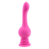Evolved silicone pink rechargeable g spot vibrator with suction cup - peaches and screams