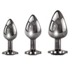 Evolved stainless steel black gem anal plug trio set - peaches and screams