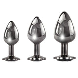 Evolved stainless steel black gem anal plug trio set - peaches and screams