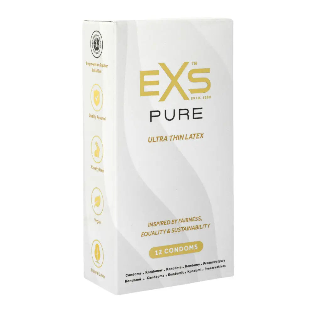 Exs Pur Ultra Thin Latex Condoms 12 Pack - Peaches and Screams