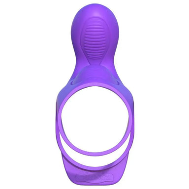 Fantasy Stretchy Purple Vibrating Cock Cage with Clit Stim and Bullets - Peaches and Screams