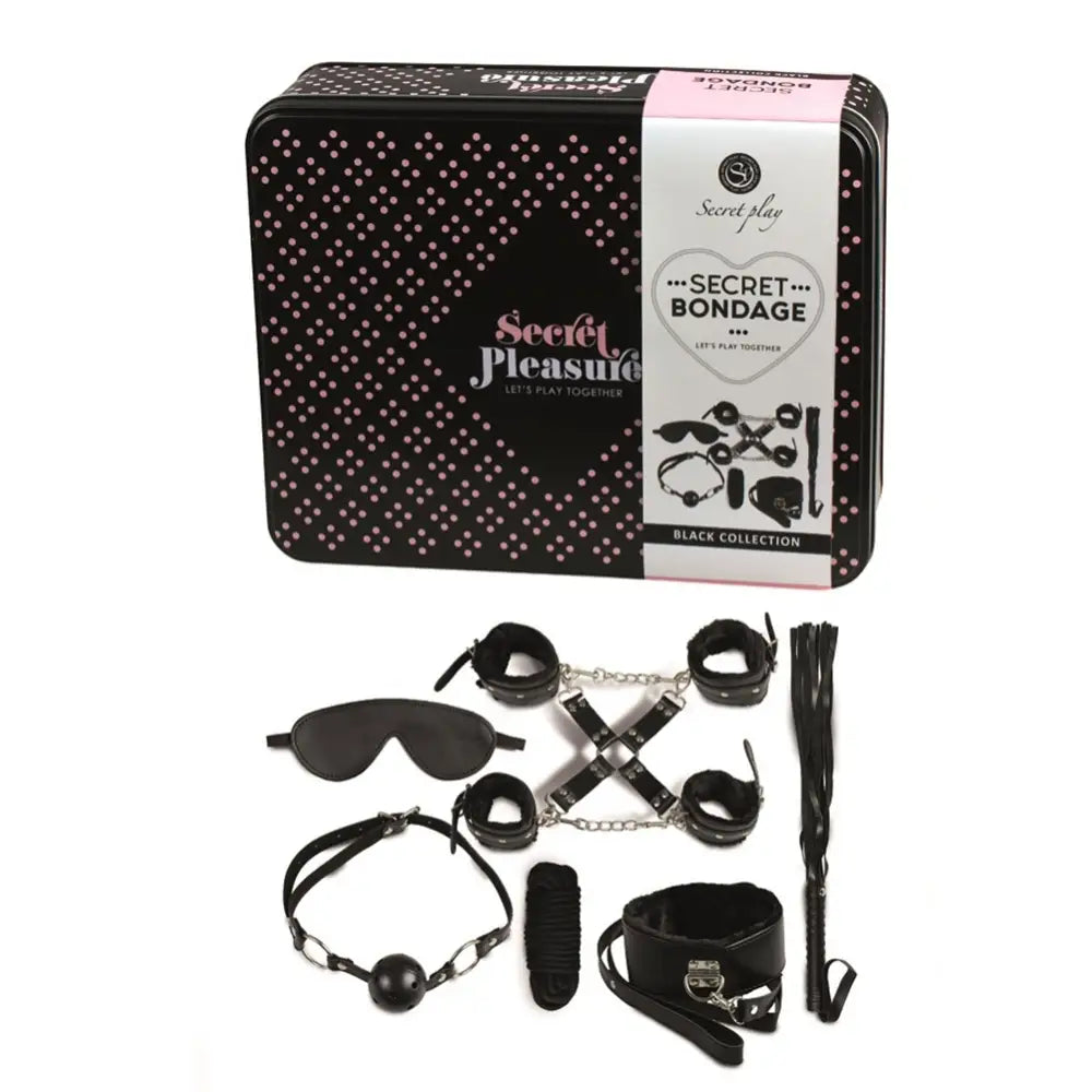 Fetish secret black bondage kit for bdsm couples - peaches and screams